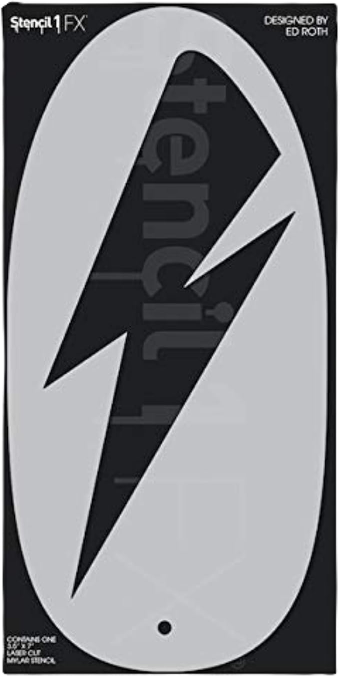 Stencil1FX - Lightning Bolt Eye Makeup Stencil for Costumes, Dress Up, Halloween, Cosplay, Arts, Face Painting
