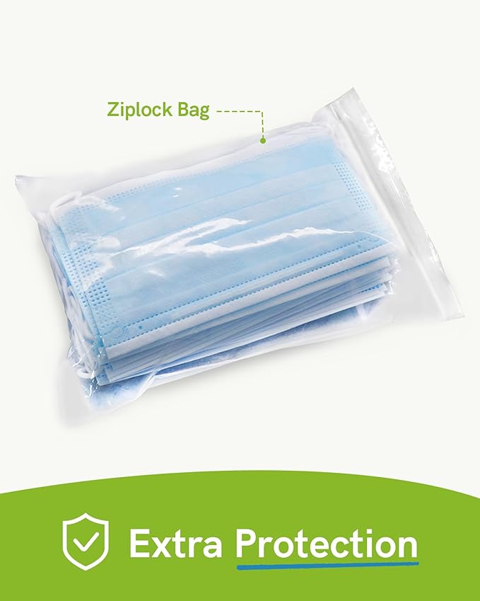FriCARE Disposable Face Masks, 3-Ply ASTM Level 3 Medical Grade, Breathable & Comfortable for Adult Daily Work/Sun Protection, 50 Pack Blue