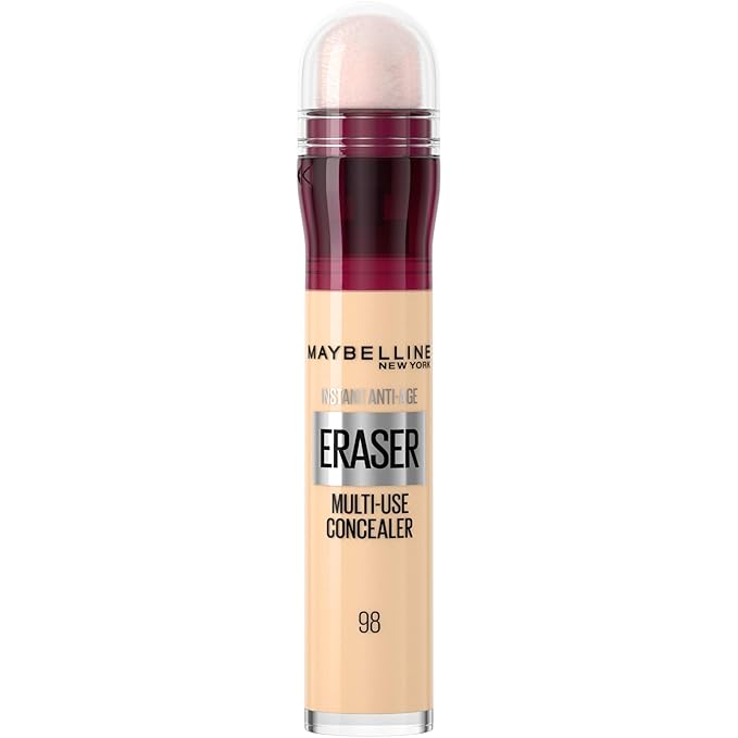 Maybelline Instant Age Rewind Instant Eraser Multi-Use Concealer, Crease-Resistant Coverage, Up to 12HR Moisturizing Wear, 98, 1 Count
