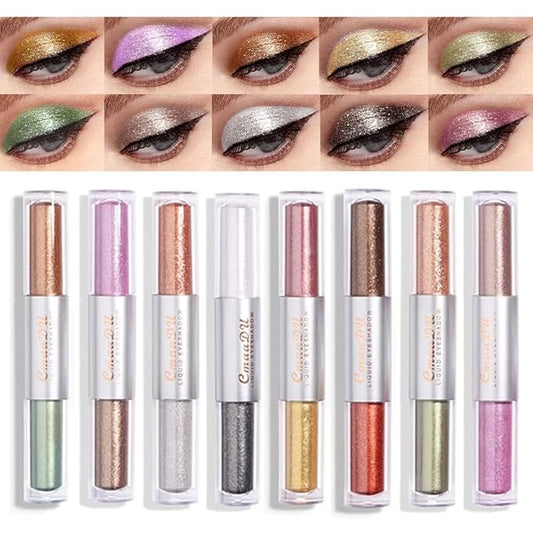 evpct 16 Colors Liquid Glitter Shimmer Metallic Eyeshadow Set Glitter Sparkle Colorful Liquid Eyeliner Makeup Set delineador pupilentes de ojos contra el agua sombras colores para ojos con brillo