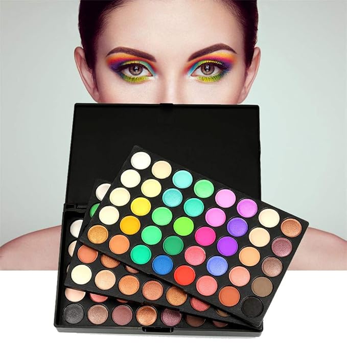 VERONNI 120 Vivid Colors Mini Eyeshadow Palette Matte and Shimmer - Professional 3 Layers Bright and Warm Colorful Eye Shadow Palette Makeup Set (120 colors)