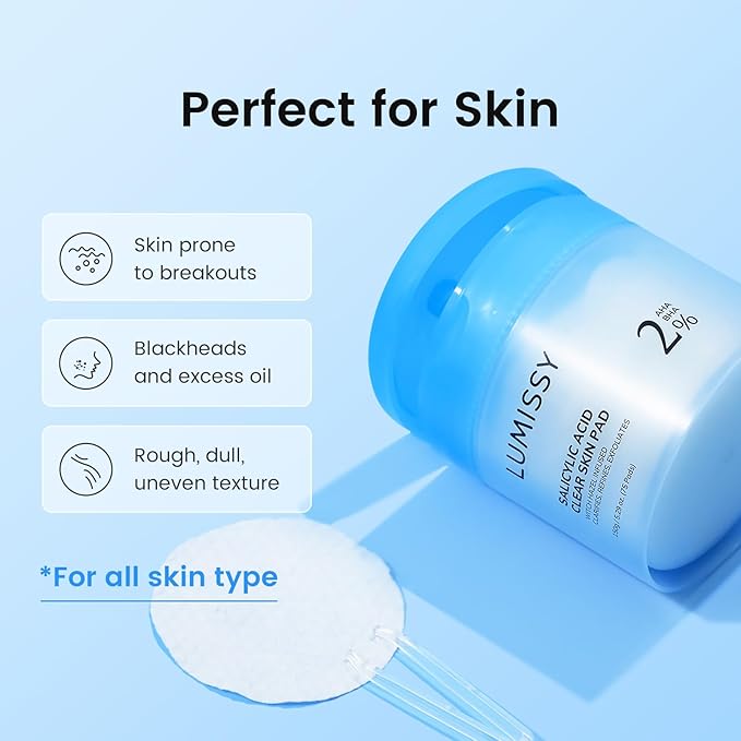 Salicylic Acid Toner Pad, Alcohol-Free Extra Large Daily Facial Exfoliating Toner Pads with BHA & AHA for Soothing Skin & Pore Care Deep Hydration Korean Skincare (75 Counts)