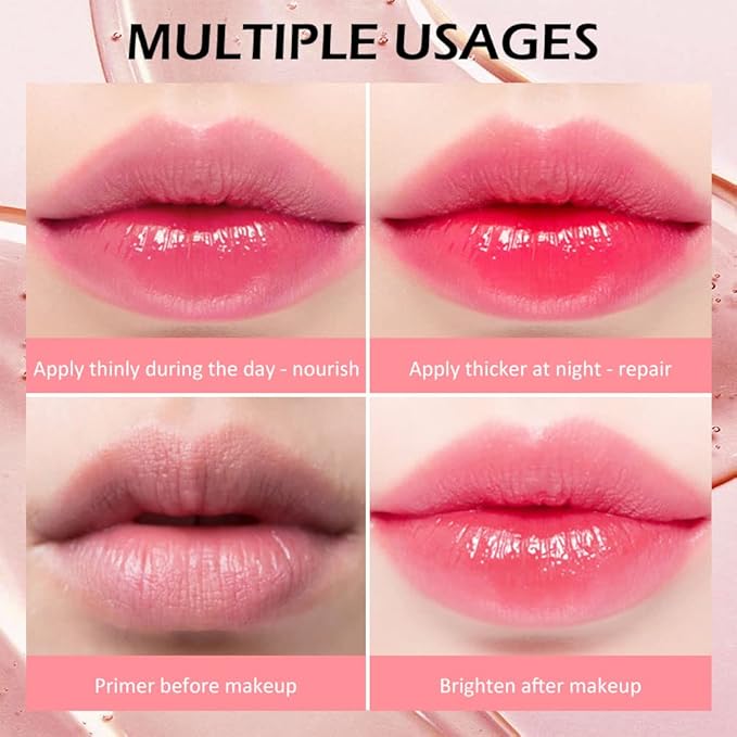 BINGBRUSH 6 Pcs Fruity Color Changing Lip Gloss, Pink Magic Mood Lip Oil Tinted, Temperature Color Change Lip Stain Lip Balm, Longlasting Lips Will Not Dry Out