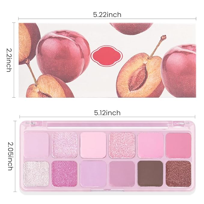 AMY'S DIARY 12Color Matte Purple Pink Eyeshadow Palette,Shimmer Eye Shadow Long-Lasting, and Highly Pigmented Elevate Your Eye Makeup
