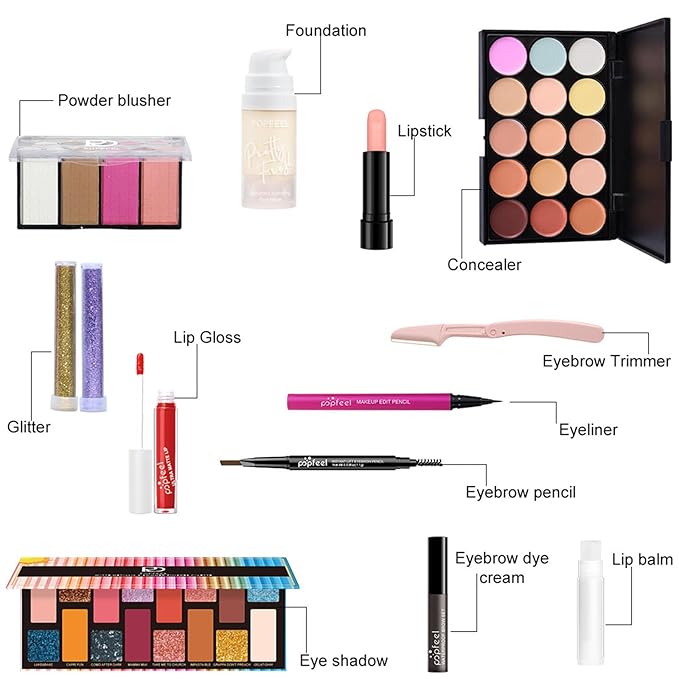 Makeup Advent Calendar 2025, 24 Days Christmas Gifts for Teenage Girls Women, Surprise Gift Christmas Countdown Calendar All in One Makeup Kit Gifts with Eyeshadow Palette Lipstick Foundation Eyebrow