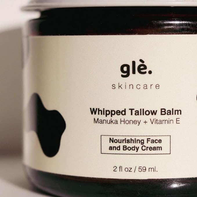 Gle Skincare Beef Tallow Face & Body Moisturizer with Manuka Honey – 100% Natural Hydrating Cream for Dry, Sensitive & Mature Skin – Grass-Fed Tallow Balm for Deep Nourishment & Skin Repair