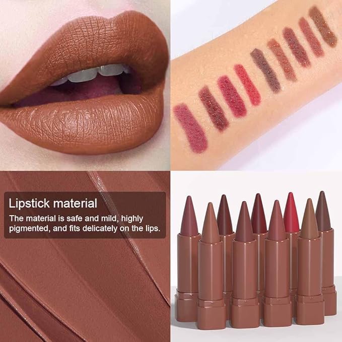 3Pcs Nude Lipstick Lip Liner Matte Sets,Light to Dark High Pigmented Velvet Lipstick Lipliner for Daily Makeup,for Women Long Lasting Waterproof 24 Hours Lip Stick Lip Stain Makeup Gift Sets