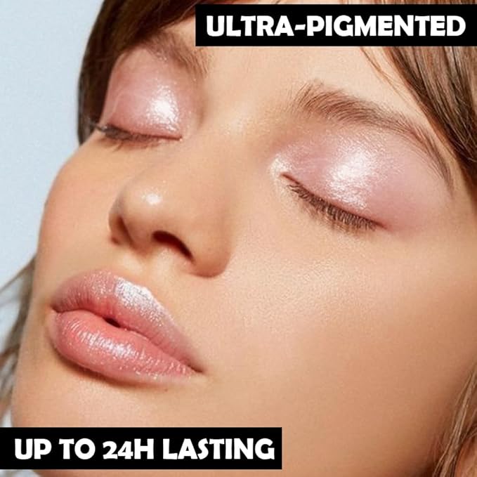 Eyeshadow Single Glitter, High-Pigment Monochrome Eye Shadow Pressed Powder, Everyday Velvety Silky Eye Makeup Looks, Professional Long-Lasting Waterproof Single Eyeshadow Palette, Rose Gold 05