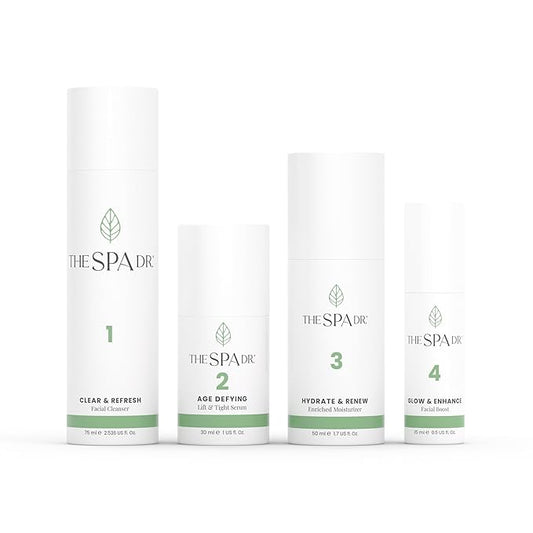 The Spa Dr. 4-Step Facial Kit for Women - 30 Day Supply Skin Care Kit - Anti Agin Facial Kit - Organic Skin Care - Perfectly pH Balanced