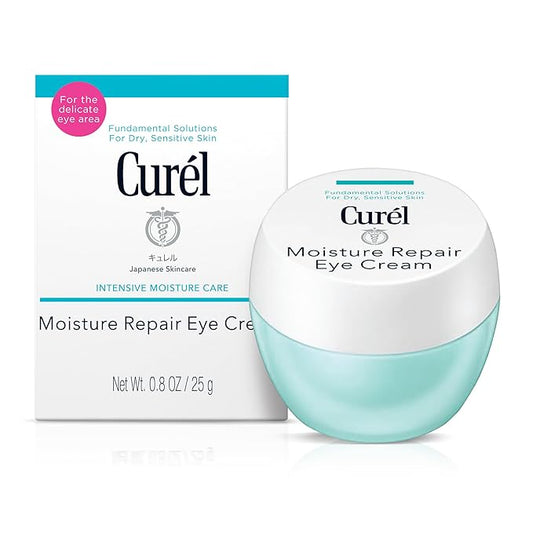 Curel Japanese Skin Care Moisturizer Repair Eye Cream, Under Eye Cream for Dry, Sensitive Skin, Fragrance Free & pH Balanced, 0.8 Oz