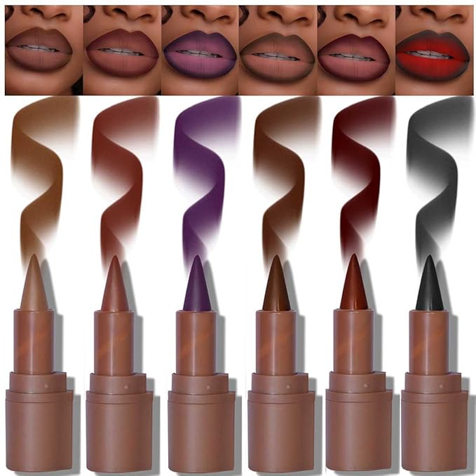 2-in-1 Gradient Lip Liner and Lipstick Lip Combo Set - Achieve Flawless Contour and Gradual Ombre Effect with Easy-to-Use Crayon Form and Cone Tip - Non-Smudging, Long-Lasting (01# Milk Tea, 1)
