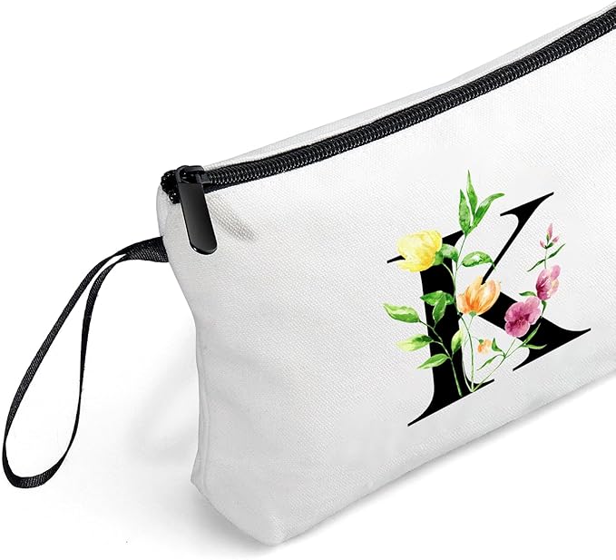 SEAMOON Mom Birthday Thank You Appreciation Gifts for Women Aunt Teacher Coworkers Bride Bridesmaid Monogrammed Travel Makeup Cosmetic Bag with Mirror Valentines Mothers Day Christmas Graduation K