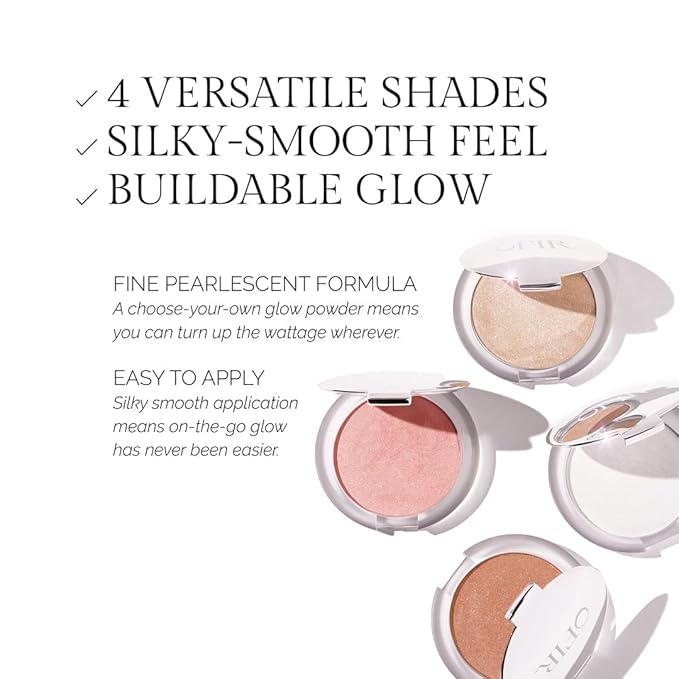 OFIR Pivot Powder | Multi-Use Glow Hydrating Highlight Blush Face Powder | Vegan Formula, Lightweight Buildable Texture | Crease-Free Compact Blush Highlighter | Radiant Rose - Rosy Pink | 0.24 OZ