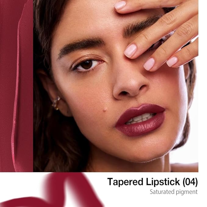 evpct Maroon Red Gradient Matte Lipstick Lip Liner Combo Set for Older Women Long Lasting Waterproof, Maroon Lips Stick Crayon Pencil Cream Lip Liner and Lipstick Combo Makeup, Flawless Ombre Effect