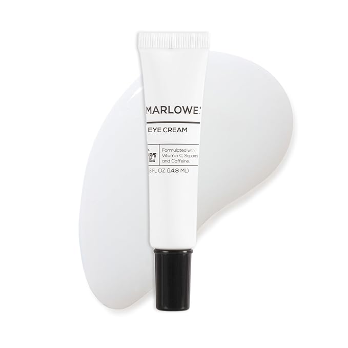 MARLOWE. No. 127 Mens Eye Cream with Vitamin C, Caffeine and Moisturizing Squalane for Puffiness, Wrinkles & Dark Circles, Targeted Under Eye Skin Care, 0.5 FL Oz