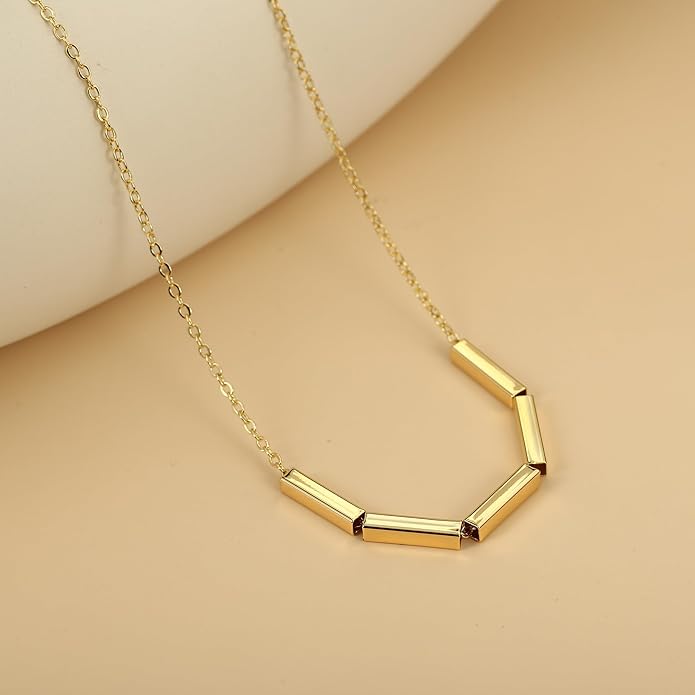 Dainty Gold Heart Necklace for Women - 14K Gold/Silver Plated Cute Heart Handmade Disc Circle Bee Choker Adjustable Necklace for Women Trendy Jewelry