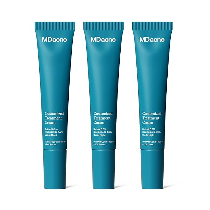 MDacne Retinol 0.5% and Niacinamide 4% Cream (3-pack), Reduces Blemishes and Improves Skin Texture without Irritation