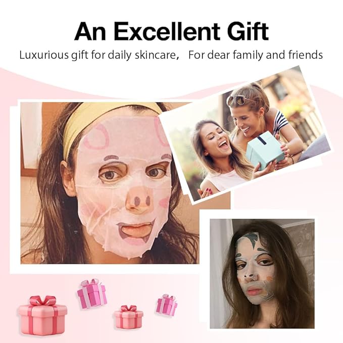 Kaely 6 Pack Animal Character Sheet Masks, Face Masks for Kids Teens Skin Care, Korean Soothe Facial Mask for All Skin Types, Girls Night Skincare Spa Party, Birthday Gifts for Women Men, Set03