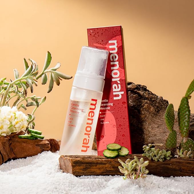 menorah Skincare Daily Skincare Set – Facial Cleanser Foam, Hydrating Toner, Anti-Aging Serum, Moisturizing Cream + Free Headband – Gift Set for Women