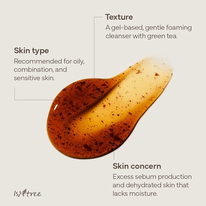 IsNtree Green Tea Fresh Cleanser 120ml 4.05 fl.oz | Green tea extract from Jeju | Contains grind green tea | Mild gel cleanser