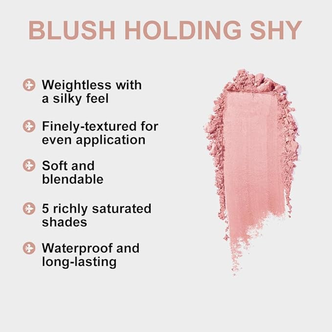 Natural Pink Matte Powder Blush Palette Cheeks Face Makeup, Achieves an Elegant, Natural Finish, Lightweight, Smooth, and Long-Lasting without Smudging, Suitable for All Skin Tones