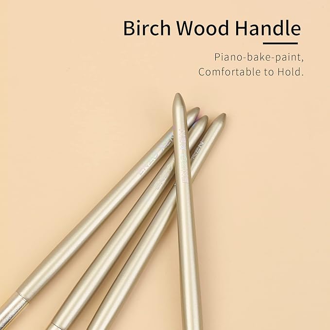 Natural Goat Hair Eye Shadow Brush Set, Pony Hair Eyeshadow Brushes Set, Small Nose Contour Brush, Angled Eyeshadow Brush, Eyeshadow Blending Brush, Eye Makeup Brushes Set Professional - E200