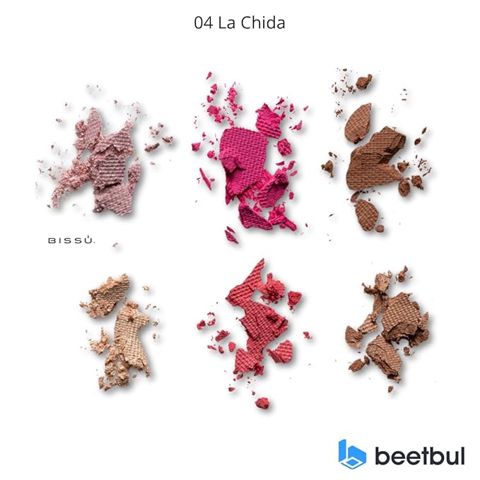 Makeup Kit Bissú 6‑Color Palette + Velvet Puff + 2 Finger Puffs + Makeup Sponge + Exfoliating Sponge (4 Styles) (04 La Chida)