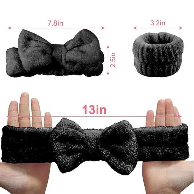 Spa Headband,Makeup Headband Set,For Face Washing Skin Care Accessories,Girls Headbands and Wristbands for Washing Face Head and Wrist Band Set