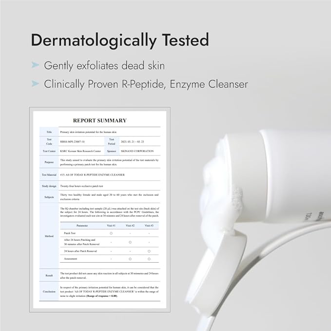 AS OF TODAY R-Peptide Enzyme Cleanser | Gentle Daily Face Wash with Peptides & Plant Enzymes | Hydrating Brightening Non-Foaming Cleanser for Sensitive & Dry Skin | Clean Beauty 3.3 fl oz