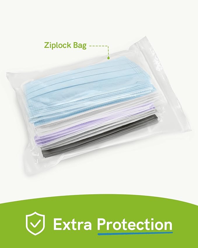 FriCARE Disposable Face Masks, 3-Ply ASTM Level 3 Medical Grade, FSA/HSA Eligible, Breathable & Comfortable for Allergy/Sun Protection, 50 Pack Northern Lights Whisper