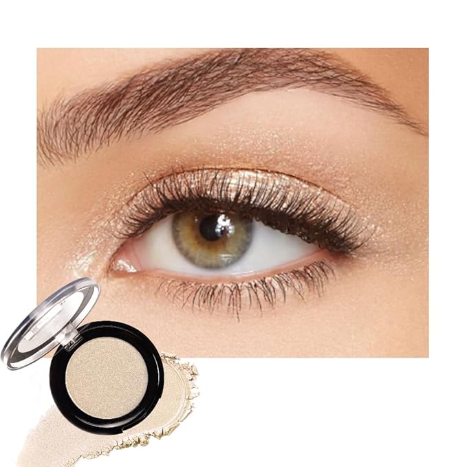 Monochrome Cream Glittle Eyeshadow Palette Makeup, Light Brown Shimmer Single Shimmer Eye Shadow for Older Women, High Pigment Natural Sombras Crema Para Ojos, Talc, Paraben & Cruelty Free