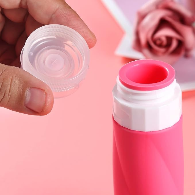 Gemice Travel Bottles for Toiletries, 3oz Tsa Approved Travel Size Containers BPA Free Leak Proof Travel Tubes Refillable Liquid Travel Accessories with Clear Toiletry Bag (4 Pack)