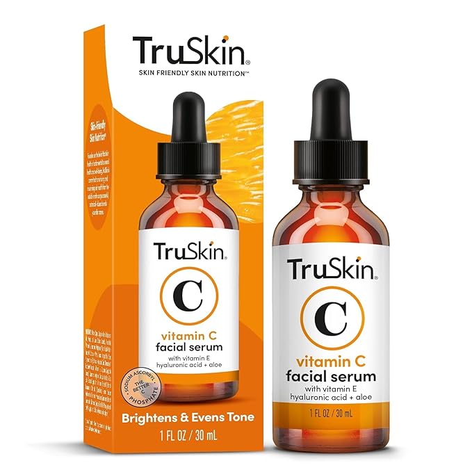 TruSkin Vitamin C Serum For Face – Anti Aging Face Serum with Vitamin C, Hyaluronic Acid, Vitamin E – Brightening Formula – Improve Appearance of Dark Spots, Tone, Fine Lines & Wrinkles, 1 Fl Oz