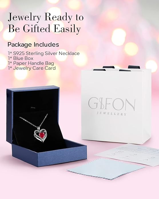 S925 Sterling Silver Necklace for Women, Wife Jewelry Rose Gold, Mom Birthday Valentines Mothers Day Gifts, Girlfriend Necklaces, Daughter Heart Jewel, Anniversary for Her