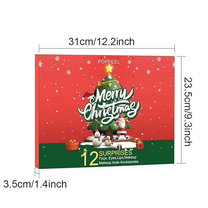 Makeup Advent Calendar 2025, 24 Days Christmas Gifts for Teenage Girls Women, Surprise Gift Christmas Countdown Calendar All in One Makeup Kit Gifts with Eyeshadow Palette Lipstick Foundation Eyebrow
