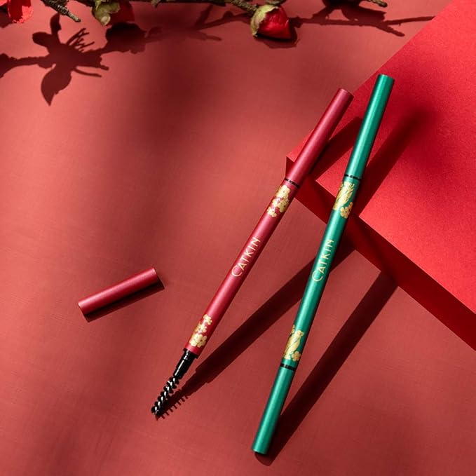 CATKIN Ultra-Fine Automatic Eyebrow Pencil, Smudge-Proof & Waterproof Formula, High-Pigment, Built-in Spoolie Brush, Natural Looking Brows Stay All Day (C03 Dark Brown)