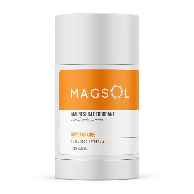 MAGSOL Natural Deodorant for Men & Women | Aluminum Free Deodorant | Gentle on Skin with Sweet Almond Oil & Beeswax | Baking Soda Free | Paraben & Pthalate Free | Sweet Orange