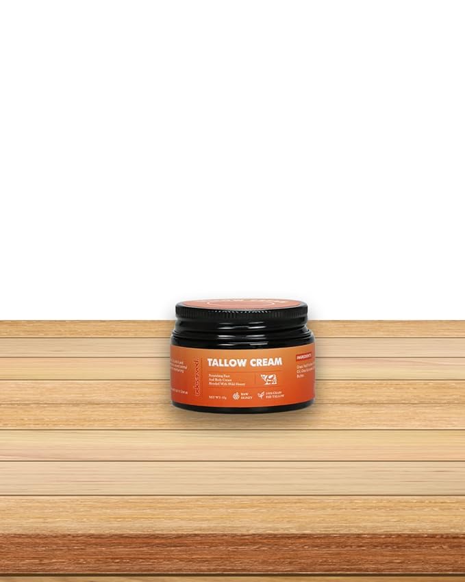 Tallow Cream – Gentle Face & Body Moisturizer with Olive Oil & Honey – Nourishing Skincare for All Skin Types – 1.3 oz (37g)