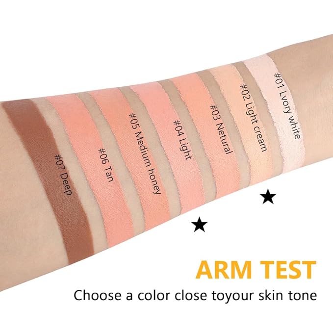 Kaely 2Pcs Pot Concealer Full Coverage Set, Under Eye Brightener Color Correcting Concealer for Dark Circles, Waterproof Foundation Face Makeup Brush Kit, Eye Ring Corrector de ojeras, 02+04