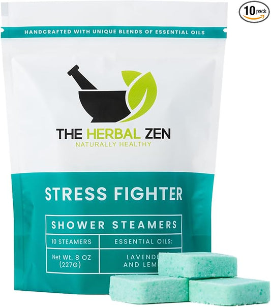 Stress Fighter Shower Steamers Aromatherapy with Essential Oils, Made in The USA Shower Bombs, Shower Bomb Aromatherapy, Relaxing Gifts for Women, Spa Day Gift, Mothers Day Gift