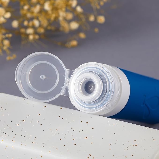 INSFIT Travel Bottles for Toiletries, TSA Approved 3oz Travel Size Containers, BPA Free Leak Proof Squeezable Silicone Tubes for Shampoo Conditioner Lotion Soap with Labels