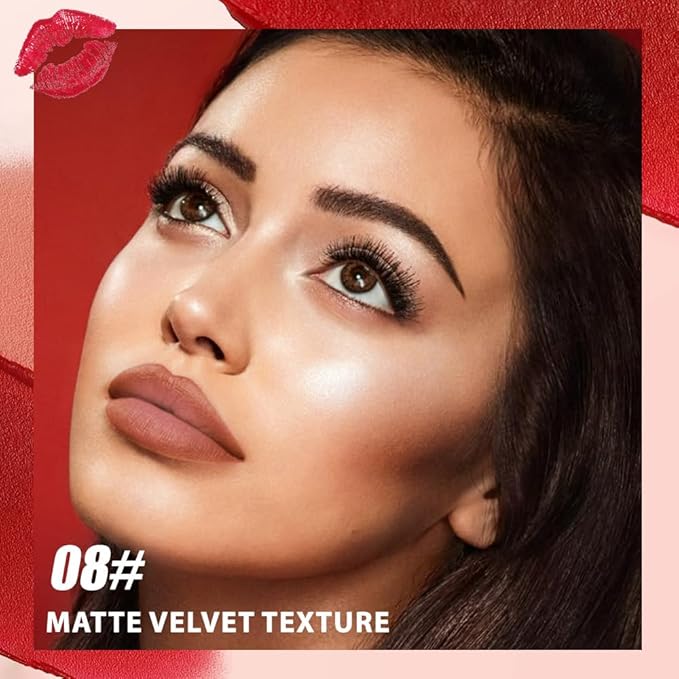 BINGBRUSH 2in1 Matte Lip Liner and Lipstick Combo, Lipstick for Women, Longwear Waterproof Lip Liner Pencil, Matte lipstick Smudge Proof lipstain, Women's Long Lasting Lip Combo (8#Maple Rush)