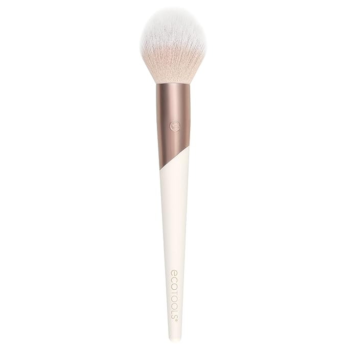 EcoTools Luxe Plush Powder Makeup Brush for Blush & Bronzer, Works Best With Powder Makeup, Luxurious and Glamorous, Eco-Friendly Premium Makeup Brush, Synthetic Bristles, Pink, 1 Count (Pack of 8)