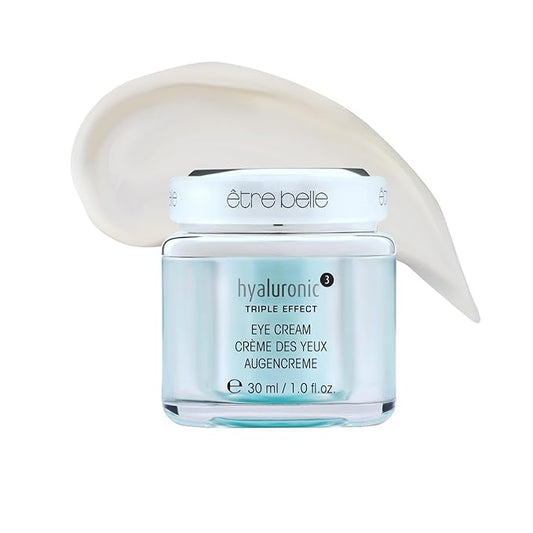 êb être belle Under Eye Cream with Hyaluronic Acid 3D, Skin Care for Women, Lightweight Hydrating Under Eye Cream, Eyeseryl & Grape Seed Oil, for All Skin Types, 30 mL