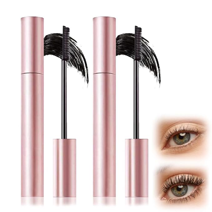 Tubing Mascara 2025 New Curling Mascara Black & Brown for Lash Makeup, Waterproof and Sweatproof Long Lasting Non-Smudged Magic Mascaras (Black/2pcs)