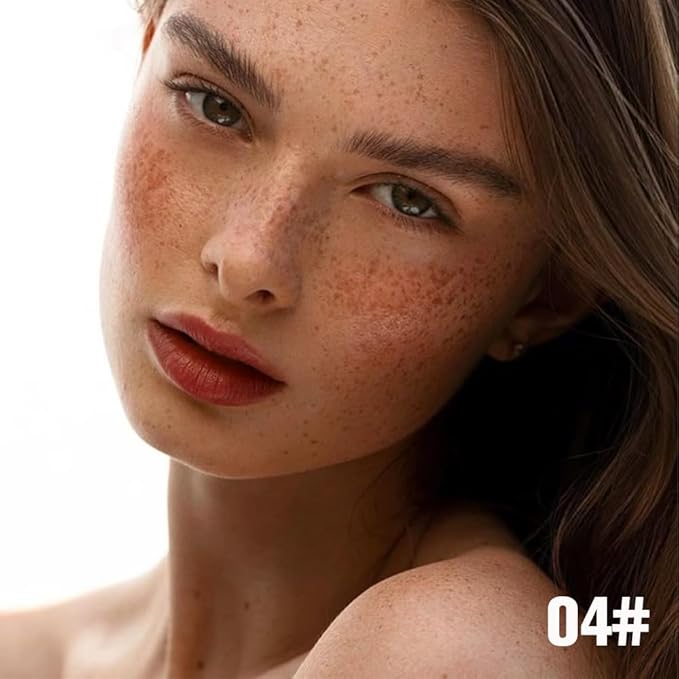 Matte Liquid Lip Stain Peel Off Lip liner Tattoo with Tweezer, Nude Brown Liquid Lipstick Lipstain Long Lasting Waterproof for Women, Highly Pigmented Not Faded Smudge-proof Easy to Apply, 04