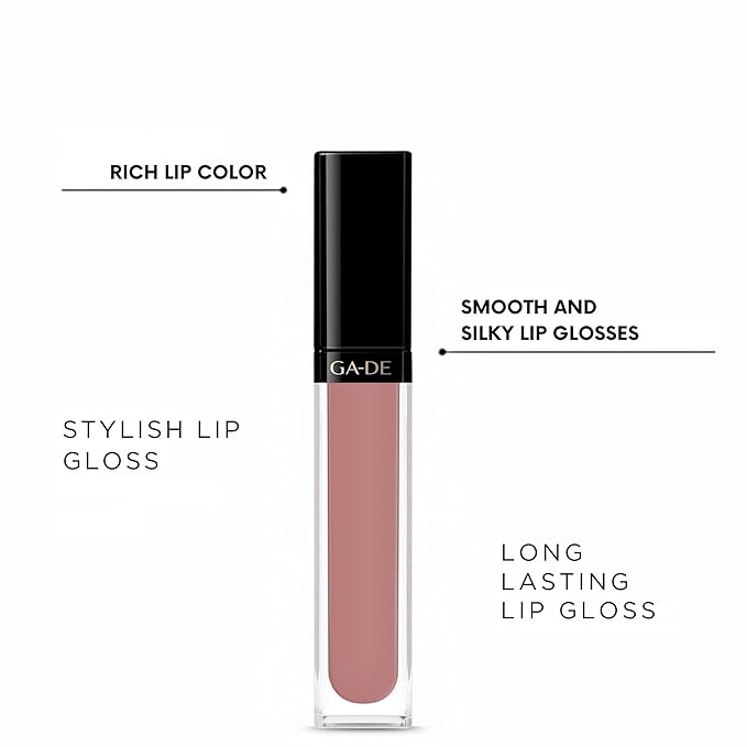 GA-DE Crystal Lights Lip Gloss, 824 - Enriched with Light-Reflecting Crystal Pearls - Smooth Silky, Rich Color - Moisturizes and Adds Shine - 0.2 oz