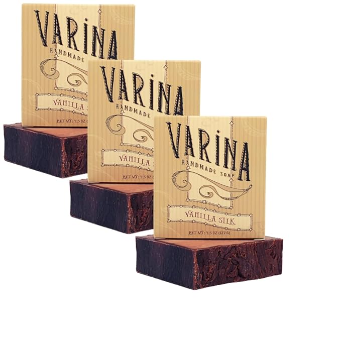 Natural Vanilla Silk Bar Soap - Gentle Cleansing for Sensitive Skin, Sweet and Vanilla - 3 Pack