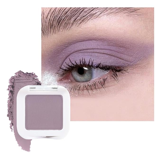 evpct Lavender Purple Matte Single Eye Shadow Palette Makeup for Older Women, Pale Lavender Natural Pressed Eyeshadow Palette for Eyes, High Pigment Longwear Mini Monochrome Eyeshadow Sombra Para Ojos
