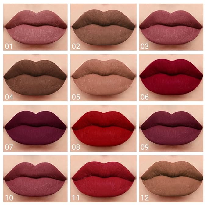 evpct 1Pcs Mauve Matte Liquid Lipstick Lip Gloss Glossy Set for Black Women 24 Hour Pink Silky Velvet Lipstick labiales matte larga duracion mate 24 horas originales 01#